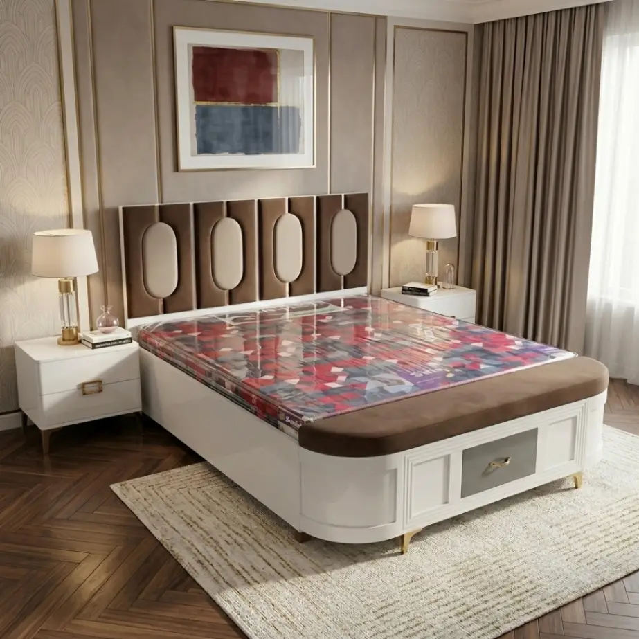 Modern Luxury Upholstered Storage Bed with Drawer