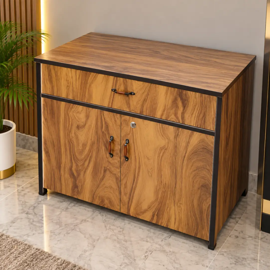 Haryana Traders Modern Engineered Wood Storage Cabinet (Double Door Cupboard) for Home