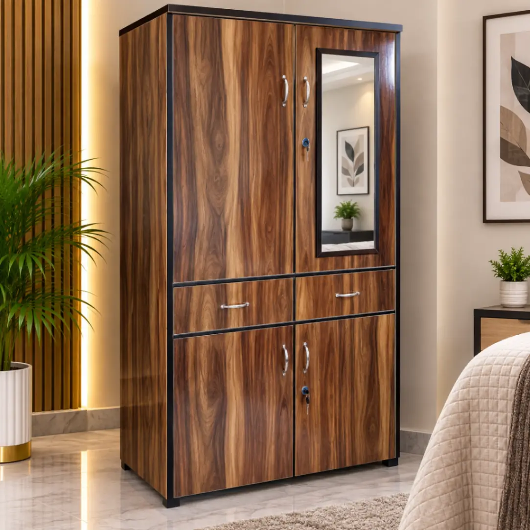 Haryana Traders Modern Engineered Wood Wardrobe (Multi-Door Almirah) for Bedroom Storage