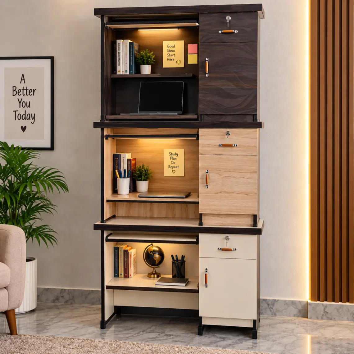 Haryana Traders Premium Wooden Study Table for Students with Drawer and Storage Cabinet