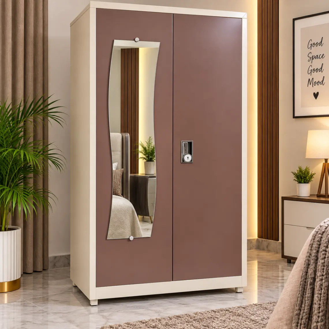 Haryana Traders Modern Metal Cupboard with Stylish Mirror and Secure Locker System