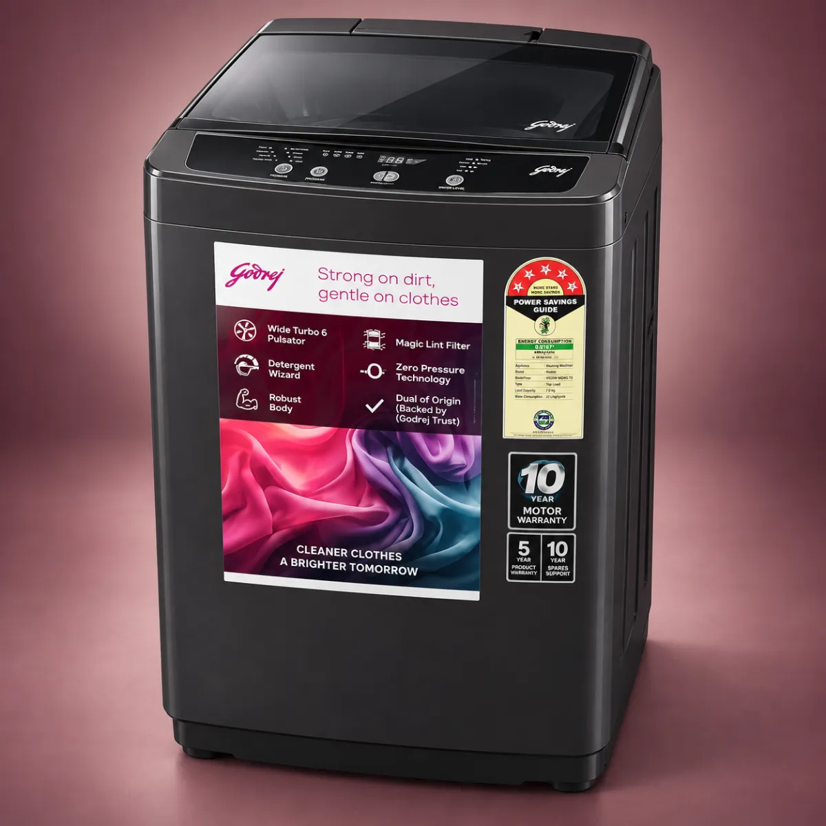 Godrej Eon Audra+ 7 kg 5 Star Fully Automatic Top Load Washing Machine – Graphite Grey