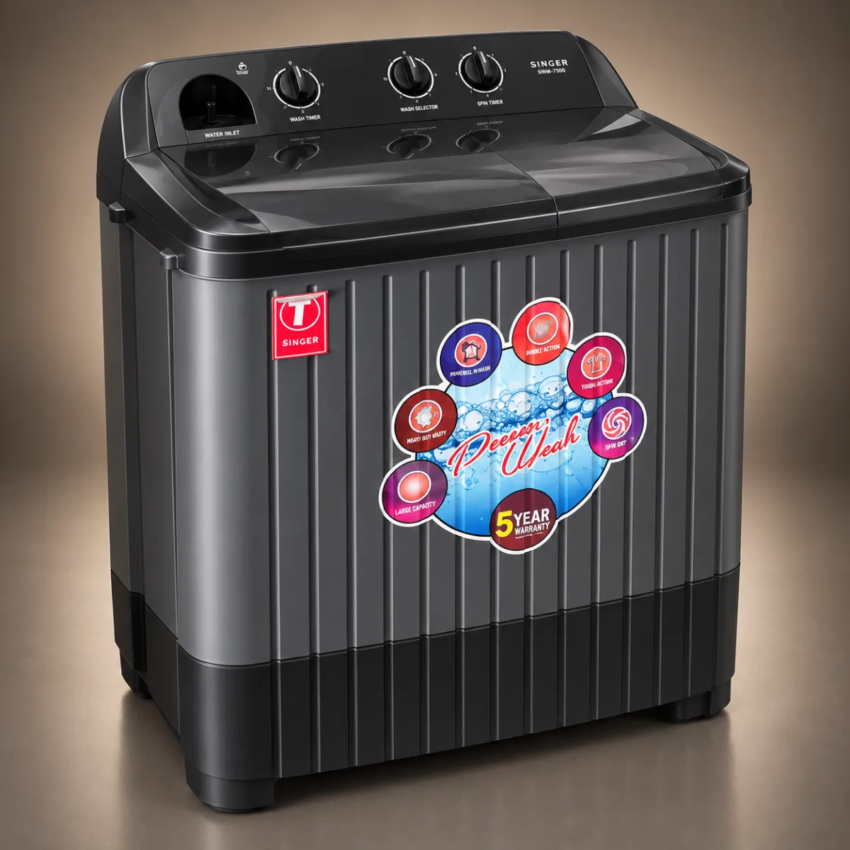 T-Series X80 8 kg Semi-Automatic Twin Tub Washing Machine