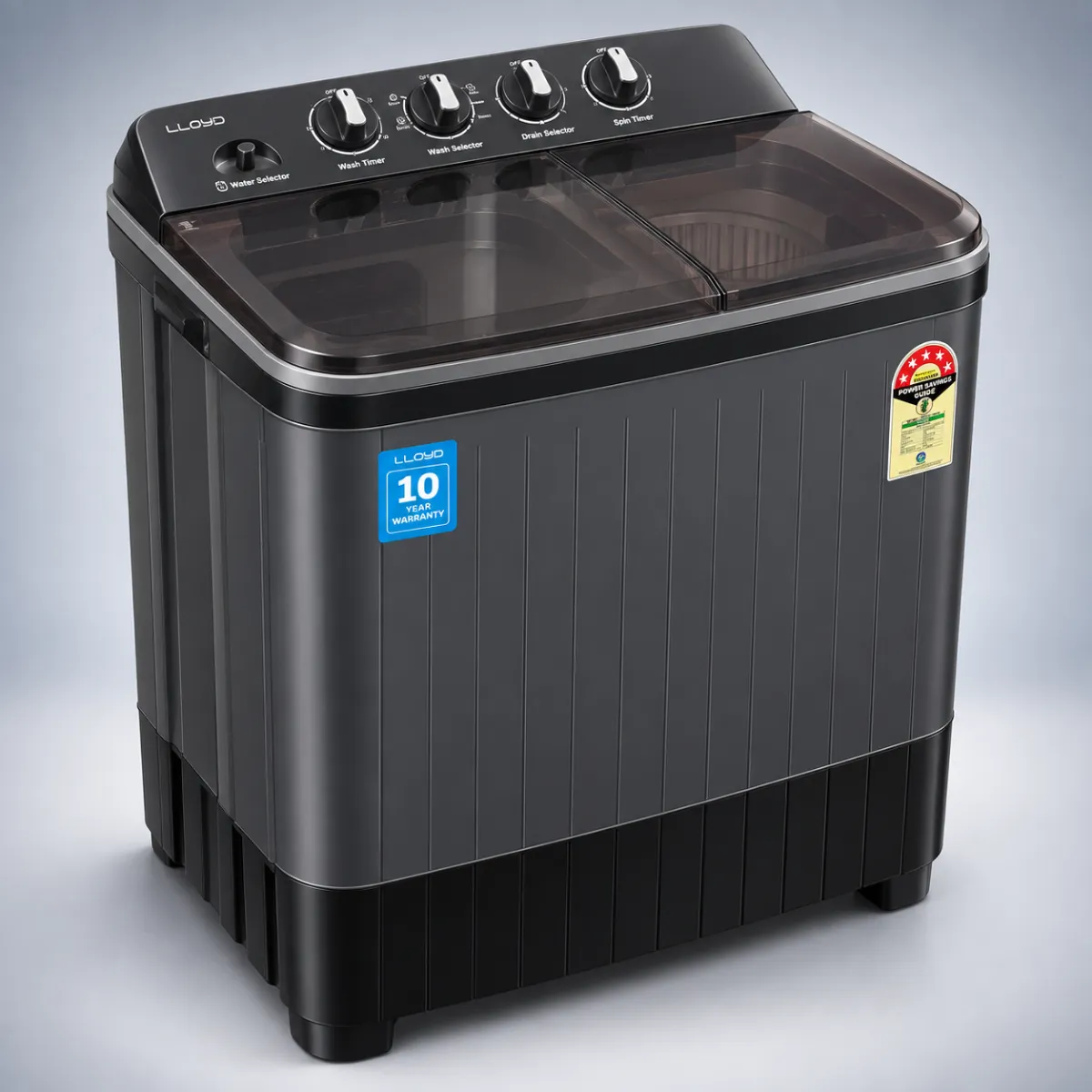 Voltas Beko 9 kg 5 Star Semi-Automatic Top Load Washing Machine with Cassette Filter Black