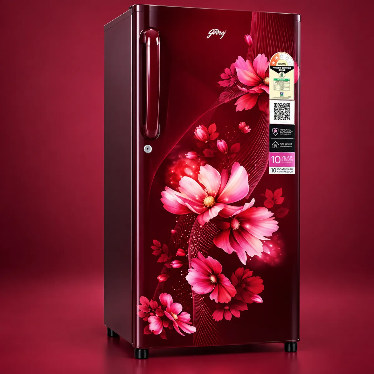 Godrej E-Marvel 180 L 5 Star Direct Cool Single Door Refrigerator with Base Drawer – Aria Wine