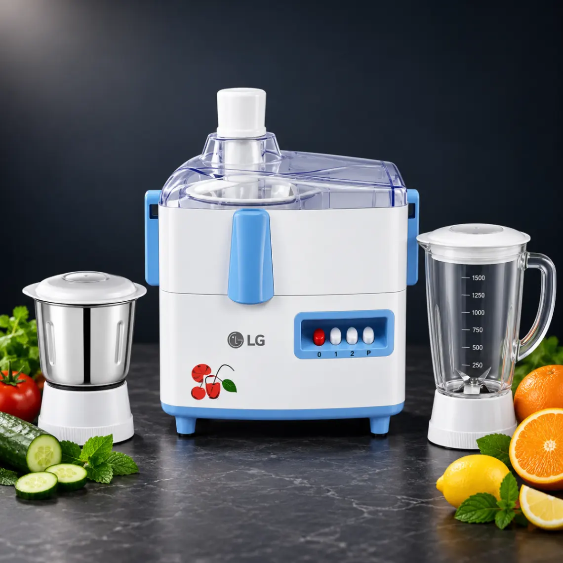 Bhargav LG Jippy 3-in-1 Juicer Mixer Grinder – 2 Jar Poly