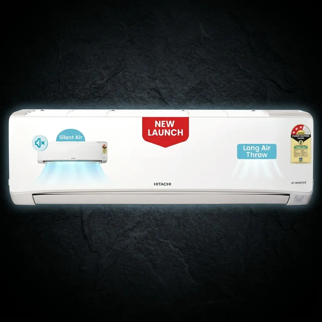 Hitachi 1.5 Ton 3 Star ice Clean Inverter Split AC (100% Copper, FrostWash Technology, Xpandable+)
