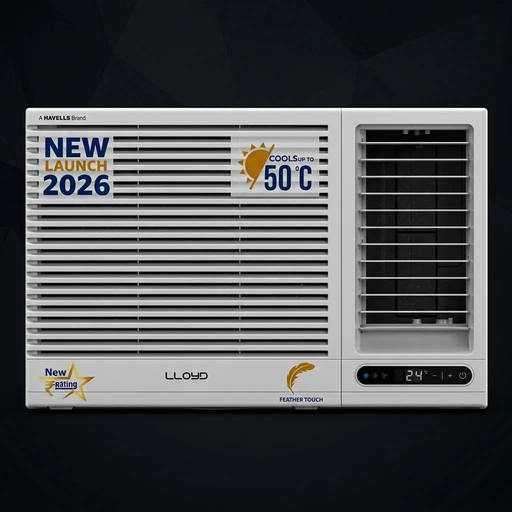 Lloyd 1.5 Ton 3 Star Window AC (100% Copper, Clean Air Filter, Auto Restart)